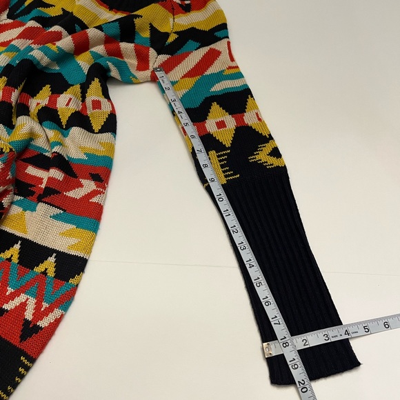 Jessica Simpson Women’s Western Boho Print  Long Sleeve Knit Sweater Dress M - Picture 12 of 16